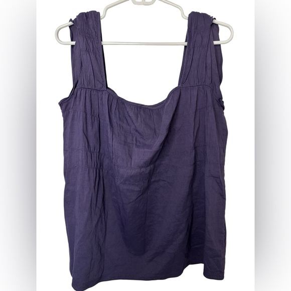 Theory Shirt Womens Tank Top Purple Angie Linen Lightweight - Picture 2 of 5